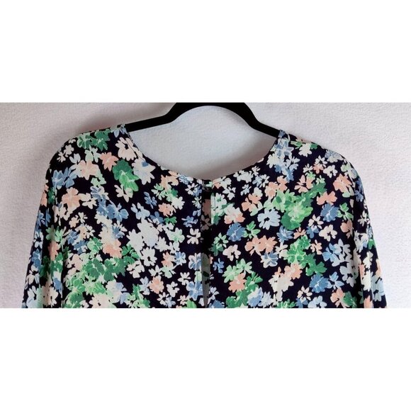 Peasant Floral Midi Dress Sz M H&M Tiered Skirt High Waist Granny Core Boho - Picture 10 of 12